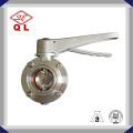 Food Grade aço inoxidável Handle Sanitary Butterfly Valve Fabricantes